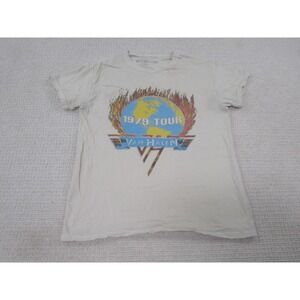 Van Halen Shirt Mens Small Off White‎ 1979 World Tour Graphic Band Rock Concert
